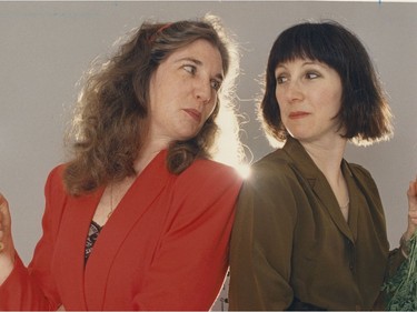 Shelley Fralic, left, with Sun reporter/editor Karen Krangle on May 4, 1988.