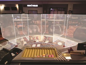 The gaming floor of the Hard Rock Casino Vancouver in Coquitlam, including plexi-glass dividers to reduce risk of COVID-19 transmission.