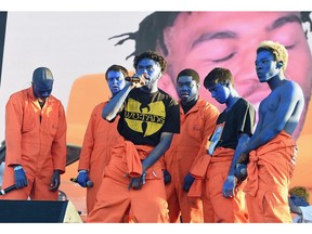 LOS ANGELES, CA - OCTOBER 28:  Brockhampton performs on Camp Stage during day 1 of Camp Flog Gnaw Carnival 2017 at Exposition Park on October 28, 2017 in Los Angeles, California.