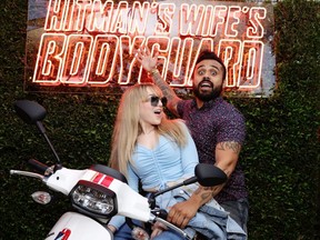 Amanda Gonzales and Hansel Aquino attend the “Hitman's Wife's Bodyguard” Influencer Event in Los Angeles, June 15, 2021.