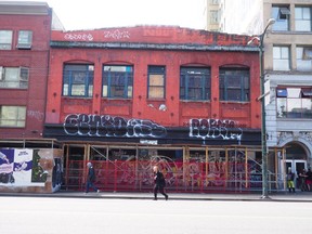 The former home of The Only seafood restaurant at 20 East Hastings St. in Vancouver. The building has been vacant for a dozen years and was recently declared unsafe and is being town down.