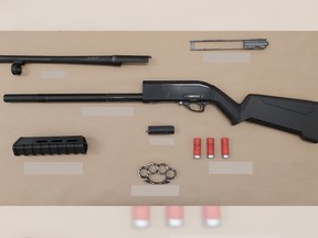 A 33-year-old man faces firearms charges for allegedly concealing a shotgun in his sweatpants while riding a SkyTrain.