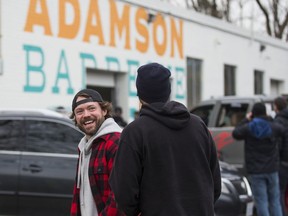 Owner Adam Skelly at the Etobicoke location of Adamson Barbecue in Toronto on Nov. 25, 2020, after it was ordered to shutdown.