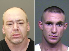 Hugh McIntosh, left, and Gordon Braaten were involved in a deadly shooting that left one man dead and a woman seriously injured as part of a drug trade dispute in February 2019. McIntosh received a life sentence for first-degree murder this week, while Braaten earlier pleaded guilty to manslaughter for his part in the shooting.