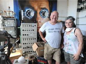 Booth Milton and Jocelyn Banyard of White Monkey Design at the movie-prop studio that's downsizing and moving to Burnaby, in Vancouver on June 2.