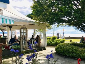 One of the patios at the Boat Shed at Ambleside Beach, 1200 Argyle in West Vancouver.