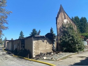 File photo: St. George Coptic Orthodox Church in Whalley burned down early Monday morning, with just one wall remaining standing.