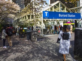 The Burrard Street entrance of Burrard SkyTrain Station.