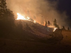 The Sparks Lake fire, in the Kamloops fire centre, pictured early last month.
