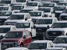Unfinished Ford Pickup Trucks Stockpiled At Kentucky Speedway Amid Chip Shortage