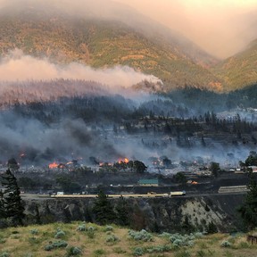 Lytton Village on fire June 30th.  Photo: Dunstan.