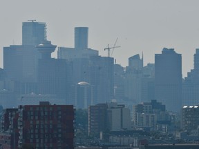 A view of the city after the scorching weather triggered an air quality advisory in Vancouver on June 28. REUTERS/Jennifer Gauthier