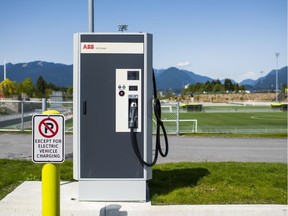 DC fast charger at Empire Fields in East Vancouver.