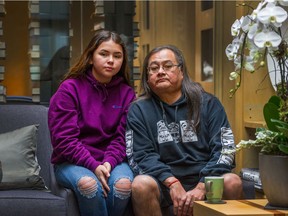 Maxwell Johnson and his grand daughter Tori in Vancouver, BC, January 20, 2020.  Maxwell Johnson is the Indigenous grandfather who was handcuffed  along with his 12 year old granddaughter after BMO phoned VPD when the pair tried to open a bank account.