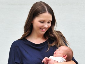 Natalie Meyers, holding her newborn son Elliott, says ‘to not know where you can deliver, or deliver safely, feels like a disservice to all of us.’