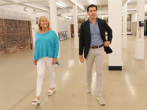 Army & Navy CEO Jacqui Cohen with Bosa chief executive Colin Bosa as they discuss plans for the redevelopment of the historic Downtown Eastside Army & Navy property in Vancouver.