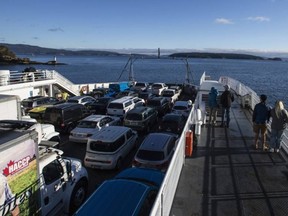 B.C. Ferries Skeena Queen travels to Fulford Harbour on Salt Spring Island. A pod of orcas disrupted ferry service at the terminal on Saturday.