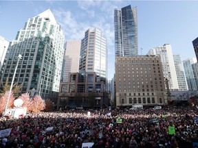 File photo of a rally in Vancouver in October 2019 when 15 young people announced they were suing the government because of the impact climate change is having on their lives. Now a group of international lawyers is advocating for the term ecocide to be made an international crime.