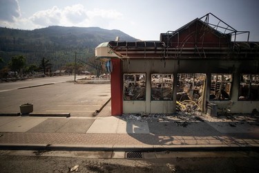 The remains of the village grocery store is seen in Lytton, B.C., on Friday, July 9, 2021, after a wildfire destroyed most of the village on June 30.