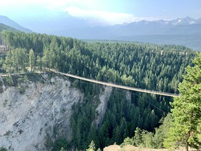 Hanging 130 metres above the canyon floor, the newly opened Golden Skybridge is Canada’s highest suspension bridge.