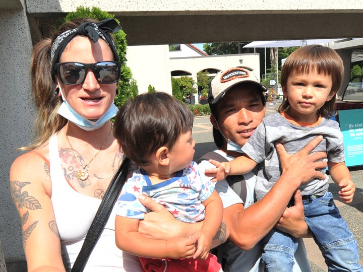  Kiera Bonifacio and Long Ly with their kids Vough, 3, and Van, 1, at the Italian Cultural Centre in Vancouver.