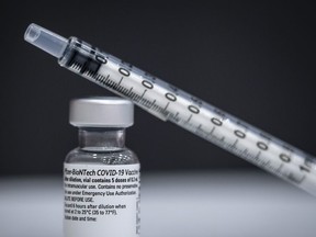 A vial of the Pfizer-BioNTech Covid-19 vaccine.