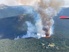 Fighting the Shovel Lake wildfire near Fraser Lake in August 2018.