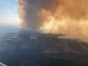 Afternoon fire behaviour on Jimmy Lake area of the White Rock Creek Wildfire on July 26.