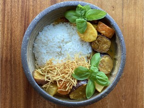 Kabocha coconut curry created by Patrick Do of Do Chay Saigon Vegetarian.