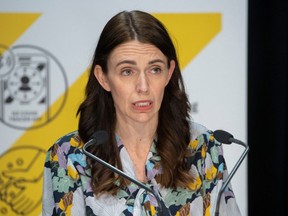 New Zealand Prime Minister Jacinda Ardern speaks during a COVID-19 response update at Parliament on August 20, 2021 in Wellington, New Zealand.