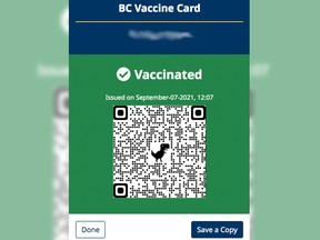 The B.C. Vaccine Card went live on Tuesday.
