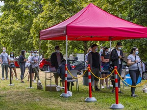 Vancouver Coastal Health has been taking vaccine clinics on the road in an effort to reach more people, such as this clinic July 17 at the Trout Lake Farmer's Market.