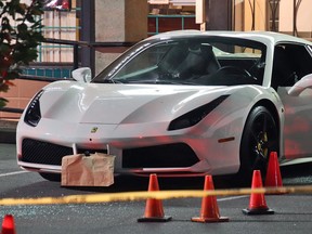 A man was taken to hospital after he was shot inside a white Ferrari in a strip mall parking lot in the 10100 block of 152nd street in Surrey. The vehicle had a bullet holes in the windshield and in the hood. The driver's window was also blown out.