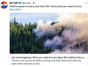 The official B.C. NDP Twitter account posted this message that's drawing criticism online.