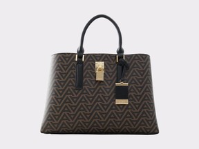 ‘Areawiell’ tote in brown multi, $65 at Aldo, aldoshoes.ca.