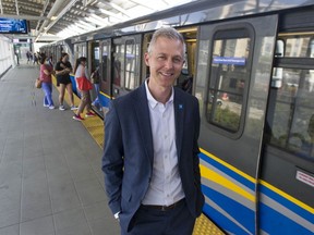 Kevin Quinn, the new CEO of Translink, at the Sapperton Skytrain Station in New Westminster.