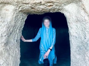 This 23-year-old student was caught in the deadly Aug. 26, 2021 bombings at the Kabul airport when more than 100 Afghans were killed. Her face is blurred to protect her identity.