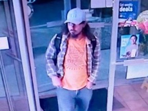 Port Alberni RCMP are looking for help to identify this man, seen walking into a local Dairy Queen, on Aug. 28, in connection with an incident where a man urinated on a Dairy Queen floor and counter after being refused service for not wearing a mask.