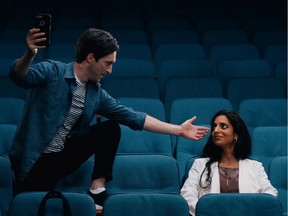 Charlie Gallant makes a point to Harveen Sandhu in Done/Undone, in which the actors play multiple characters grappling with the relevance of Shakespeare’s works in the early 21st century.