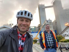 Matt Clayton took his fundraising for literacy awareness on a ride between pulp mills in September of last year.