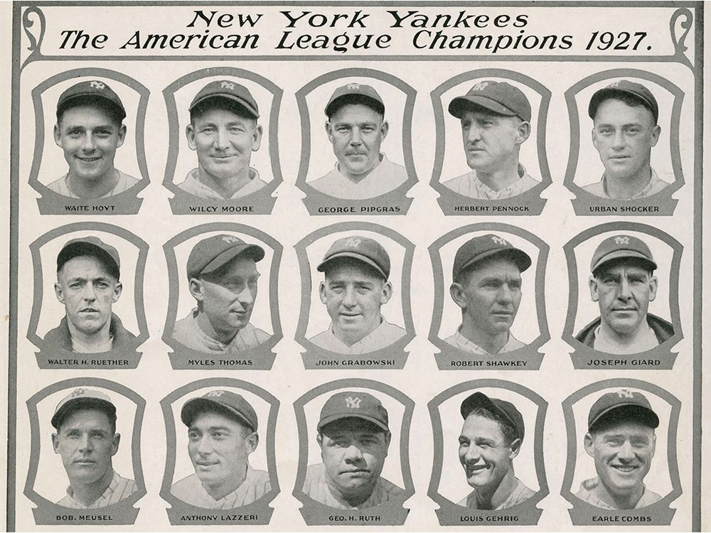 1927 Babe RUTH Lou GEHRIG Murderers Row New York Yankees