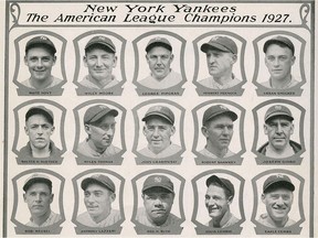The 1927 New York Yankees, in a program for the 1927 World Series between the Yankees and the Pittsburgh Pirates. A copy of the rare Oct. 8, 1927, program turned up in a yard sale in Vancouver.