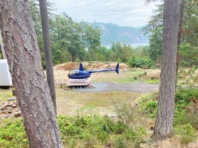 Helicopter pilot Mike Quinn says his use of a private helicopter follows all regulations and creates only a couple minutes noise disturbance every time he takes off and lands on his North Pender Island property.