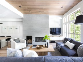 This Whistler vacation home went from 1990s ski lodge to stylish but durable family getaway. The fireplace, once clad in river rock with a timber mantel, now boasts a more tailored finish with concrete tiles that mimic wood planks.
