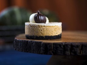 Pumpkin pie cheesecake created by Chef Steven Hodge at Temper Chocolate and Pastry.