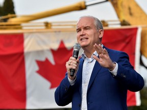 Conservative Party leader Erin O'Toole speaks to supporters during an election campaign visit to North Vancouver, Sept. 3.