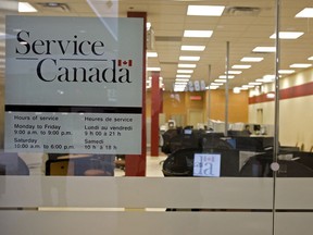 NATIONAL POST STAFF PHOTO // TORONTO, ONT.: FEBRUARY 10, 2009 --  The Service Canada location on Gerrard St. in East-Toronto, Tuesday afternoon, February 10, 2009.  Service Canada offers single-window access to a wide range of Government of Canada programs and services, such as a Job Bank, Employment Insurance, an Apprenticeship Incentive Grant, etc. for citizens through more than 600 points of service located across the country, call centres, and the Internet. (Aaron Lynett / National Post) (File photos for any use) ADD: unemployment search help service support /pws ORG XMIT: POS2012121319405629
