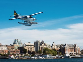 A Harbour Air Seaplane landing in Victoria.