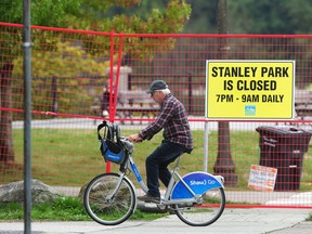 Fencing erected in Stanley Park to restrict access due to the coyote threat. The restrictions were lifted by the Vancouver Parks Board on Tuesday.