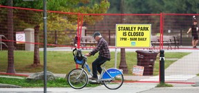 Fence at Stanley Park as authorities step up efforts to eliminate dangerous coyotes last September.